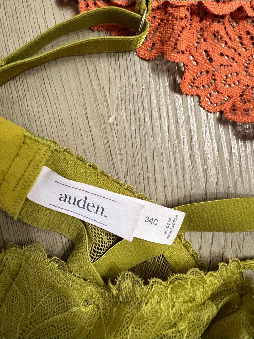 Auden Lace Bralette & Underwire Bra pair Burnt Orange & Olive - Picture 2 of 4